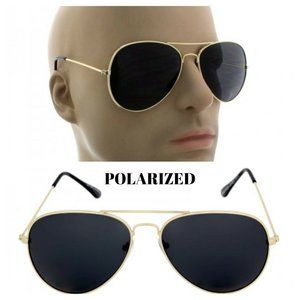 Gold Polarized Aviator Men's Glasses Outdoor Sports Eyewear Driving Sunglasses